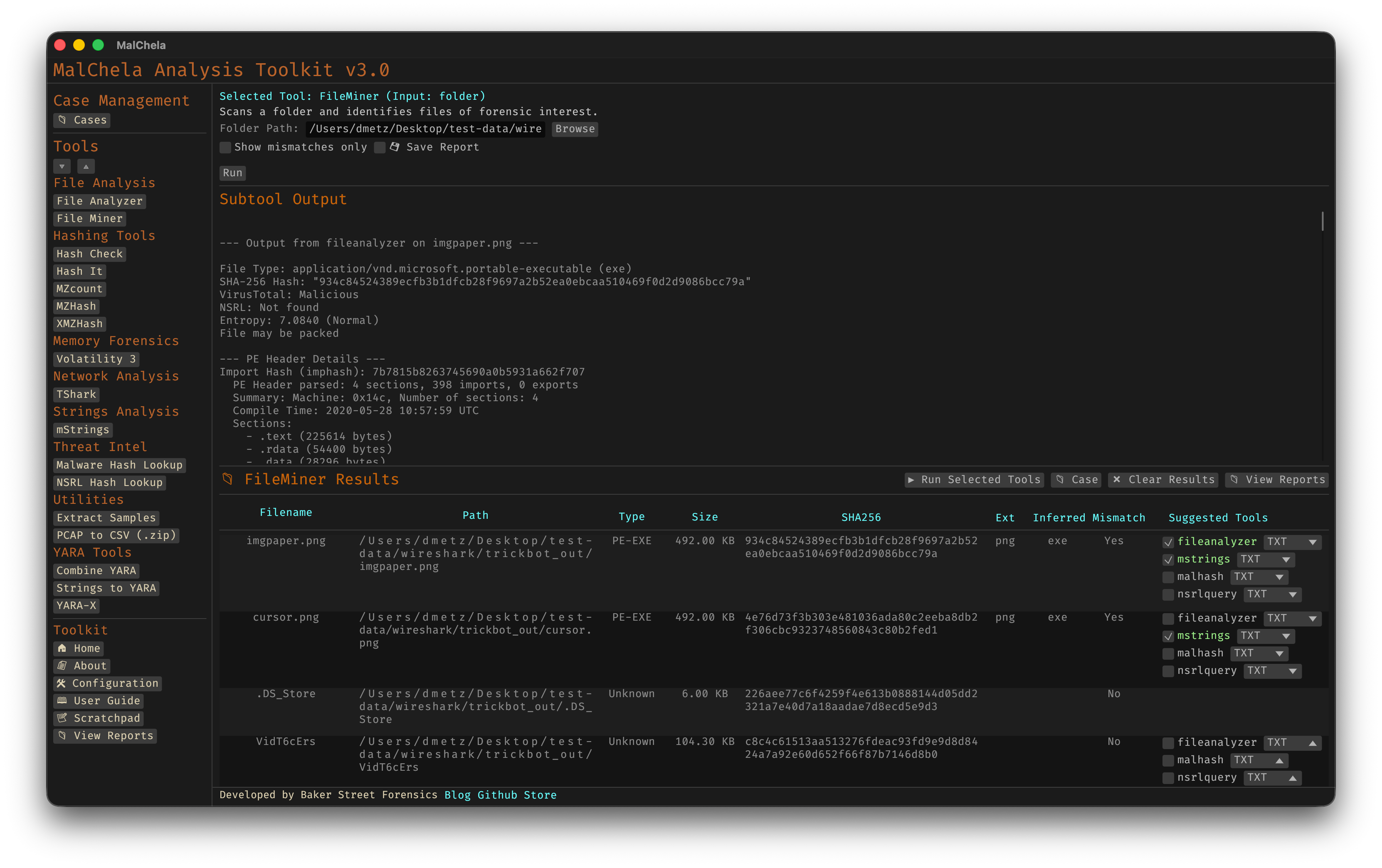 File Miner with Subtool Output