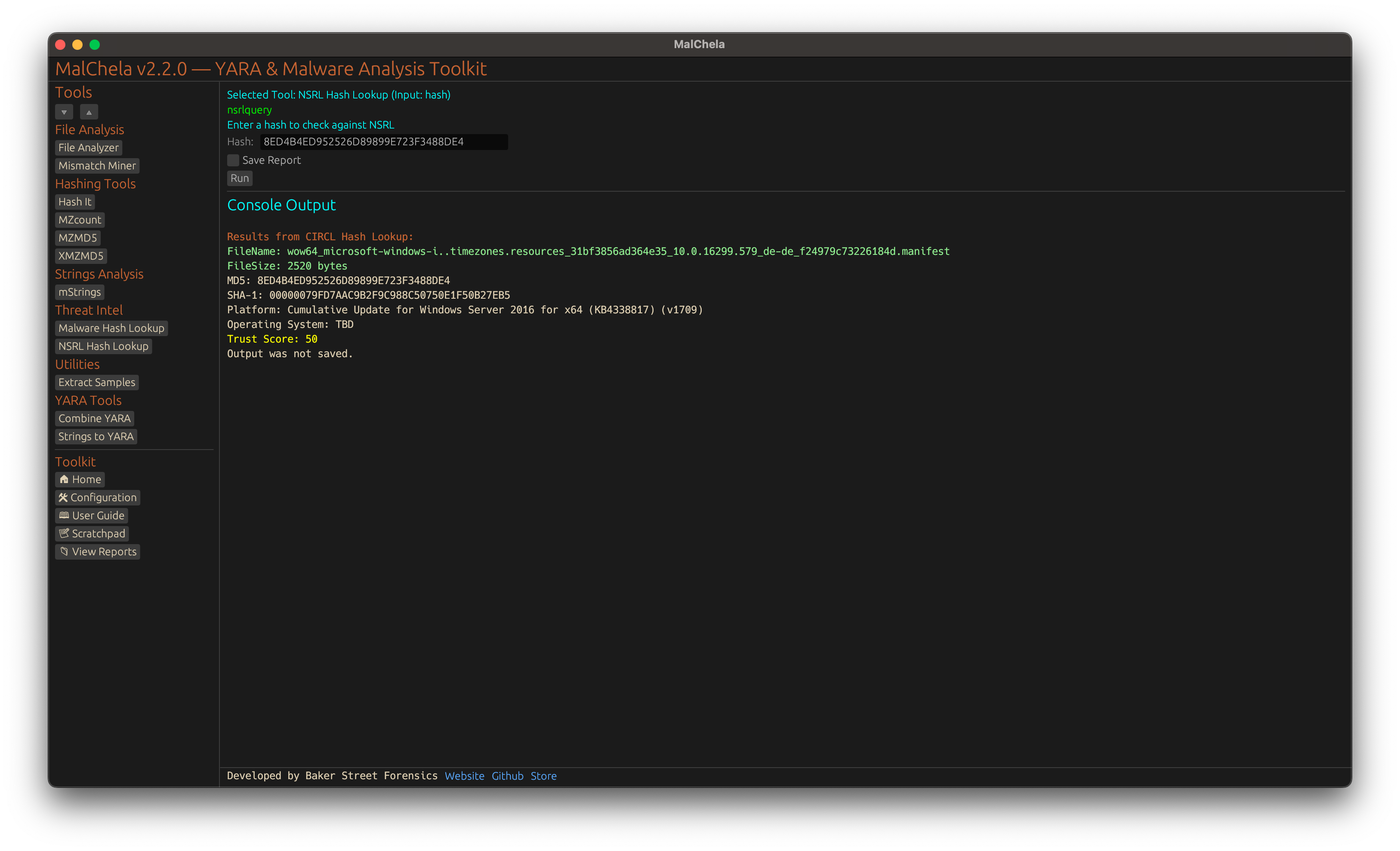 NSRL Hash Lookup